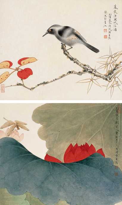 陈东阳 2005年作 花鸟（二帧） 镜心